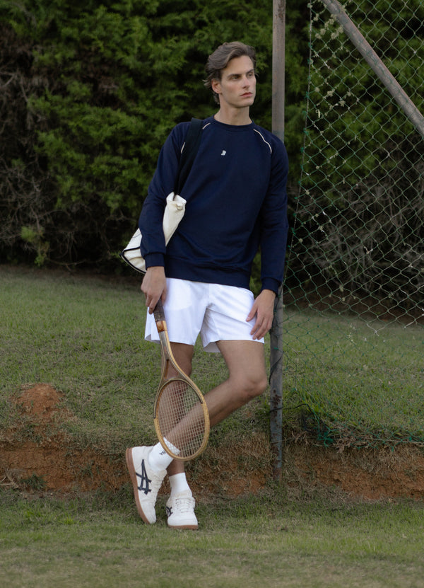 Crewneck Raglan In And Out Navy