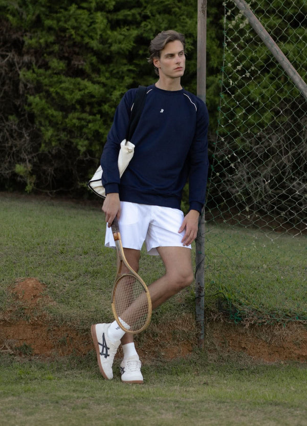Crewneck Raglan In And Out Navy