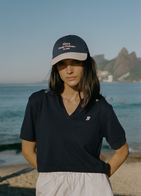 Polo Court Cropped Resort Navy