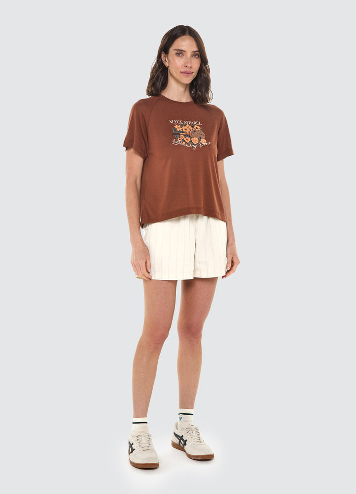 Camiseta Raglan Blooming Serve Feminino