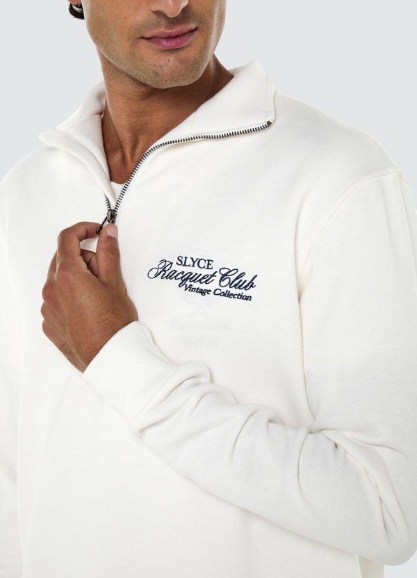 Frenchterry Zipper Pullover Off White
