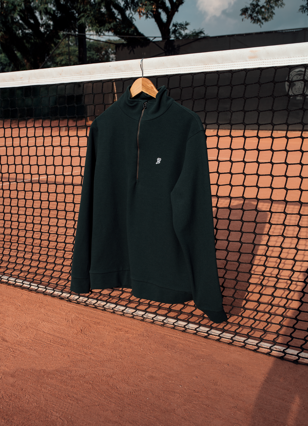 Classics Piquet Quarter Zip Stadium Green