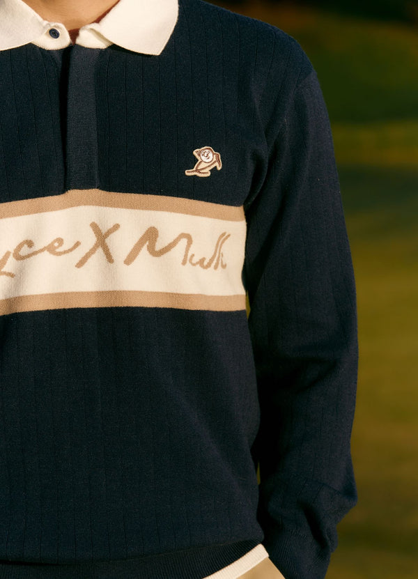 Polo Tricot Manga Longa Slyce X Mulli Navy